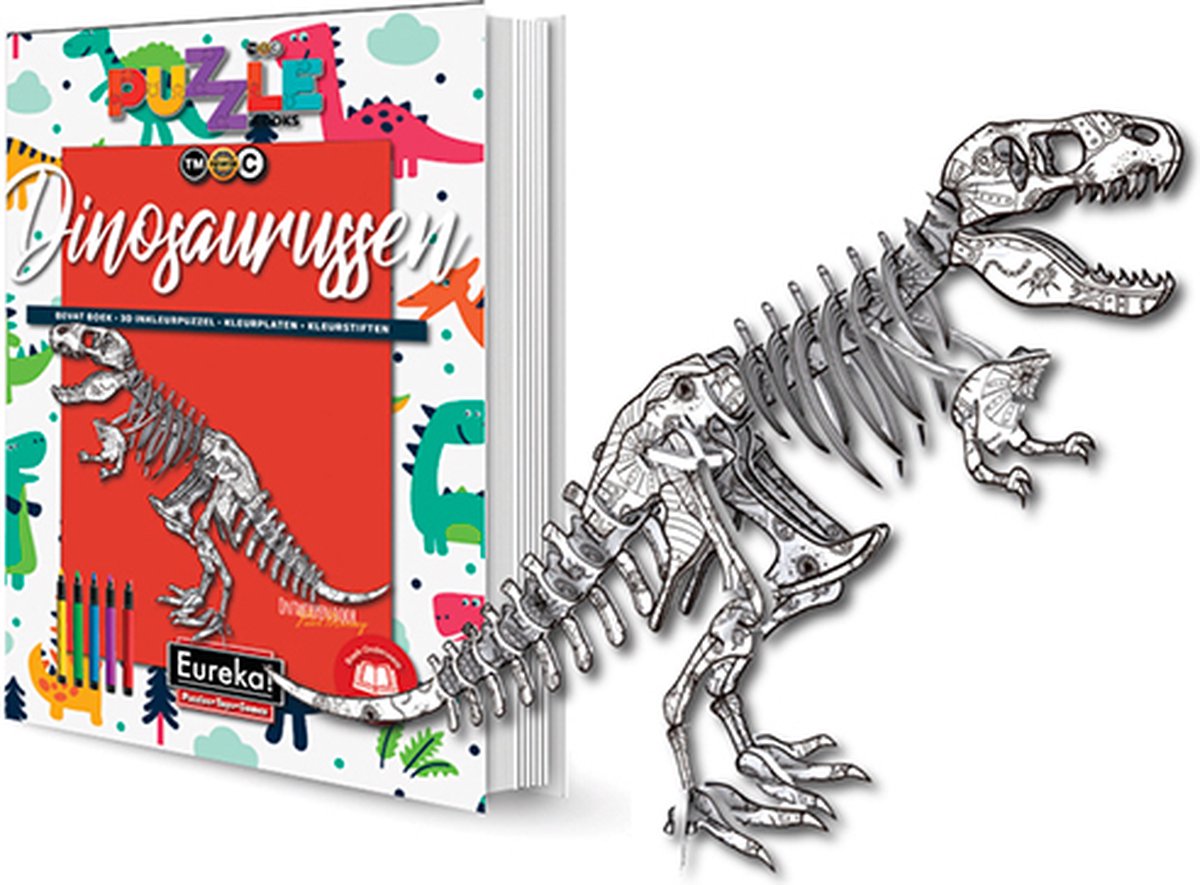Eureka 3D Puzzle Books Kleur- en Puzzelboek - Dinosaurussen