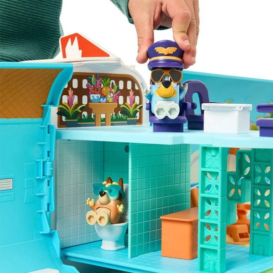 BLUEY - 3 in 1 Transformerend Vliegtuig Speelset - Incl. Bluey en Bingo speelfiguren