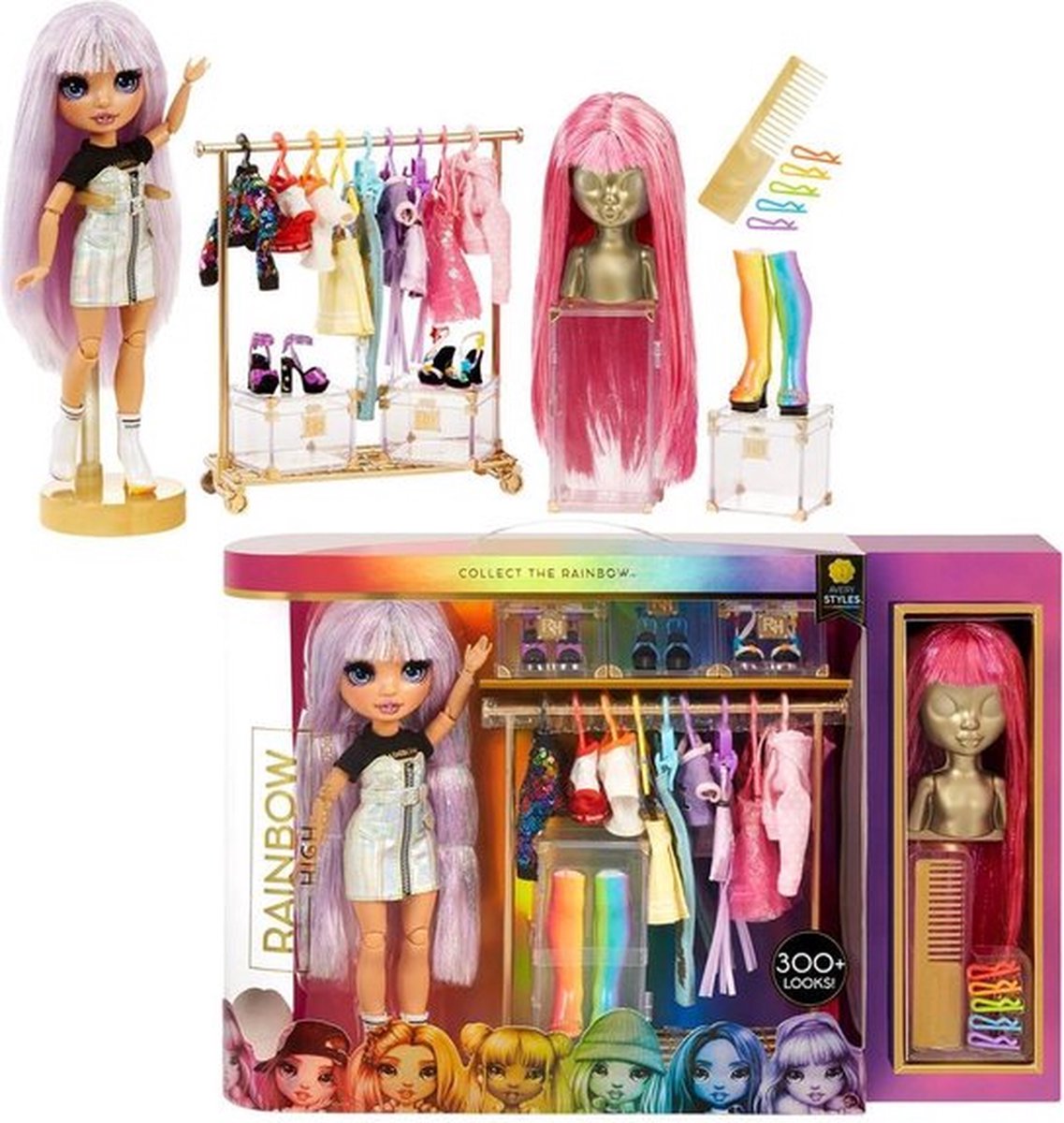 Rainbow High Fashion Studio - Pop Avery Styles met Poppenkleding