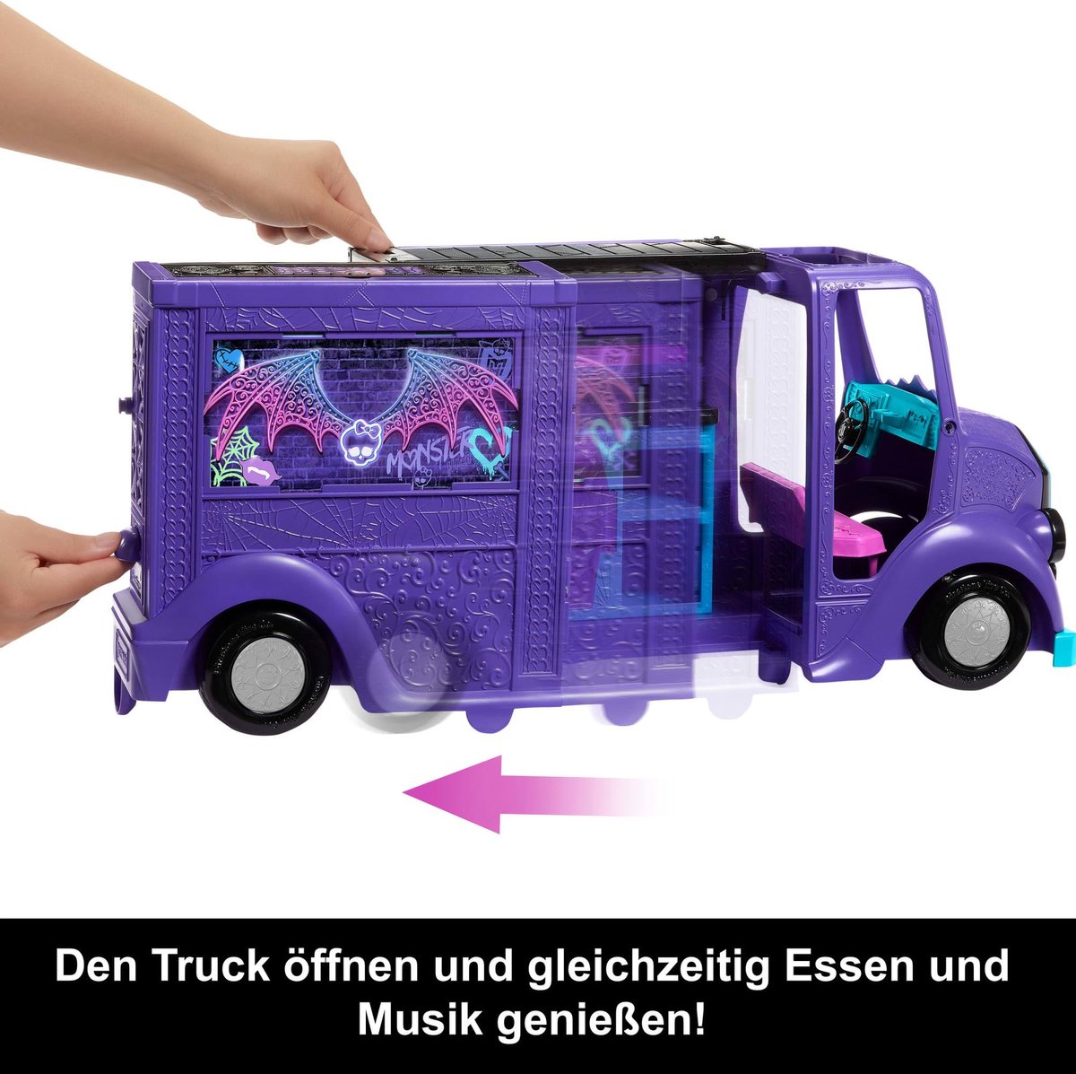 Mattel Monster High Koncertowy Food + Lalka Zestaw Hxh83 Vrachtwagen Roze