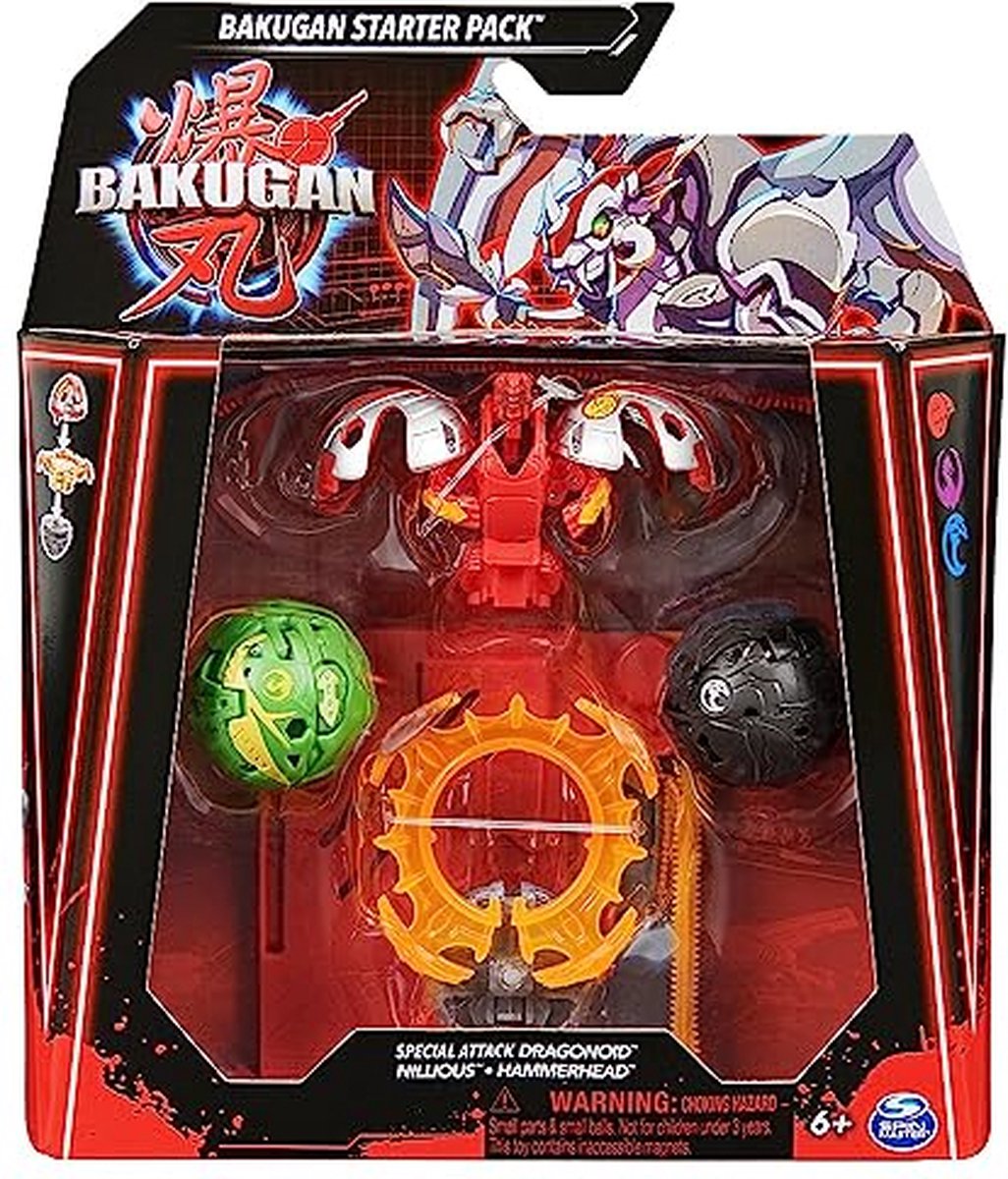 Bakugan - Special Attack-starterpakket - Speelset met 3 Bakugan-actiefiguren en 3 Brawler-kaarten - stijlen kunnen variëren