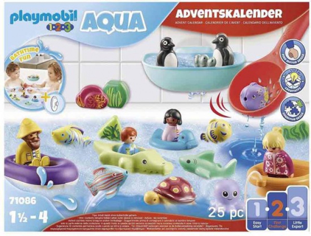 PLAYMOBIL 1.2.3 Aqua Adventskalender 2022 Badplezier - 71086