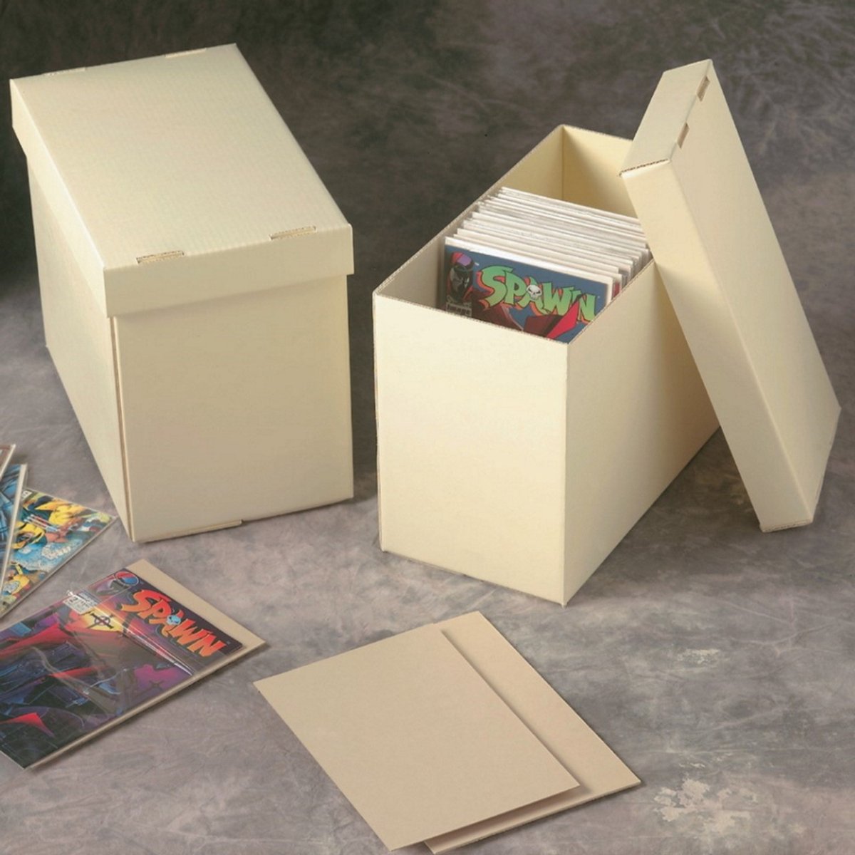 Comic book collectors box - Stripdoos-verhuisdozen-archiefdoos-boekendoos-platendoos-kartonnen doos (wit)