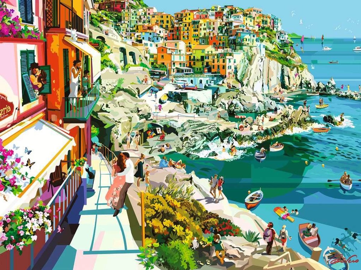 Ravensburger puzzel Romance in Cinque Terre - 1500 stukjes.