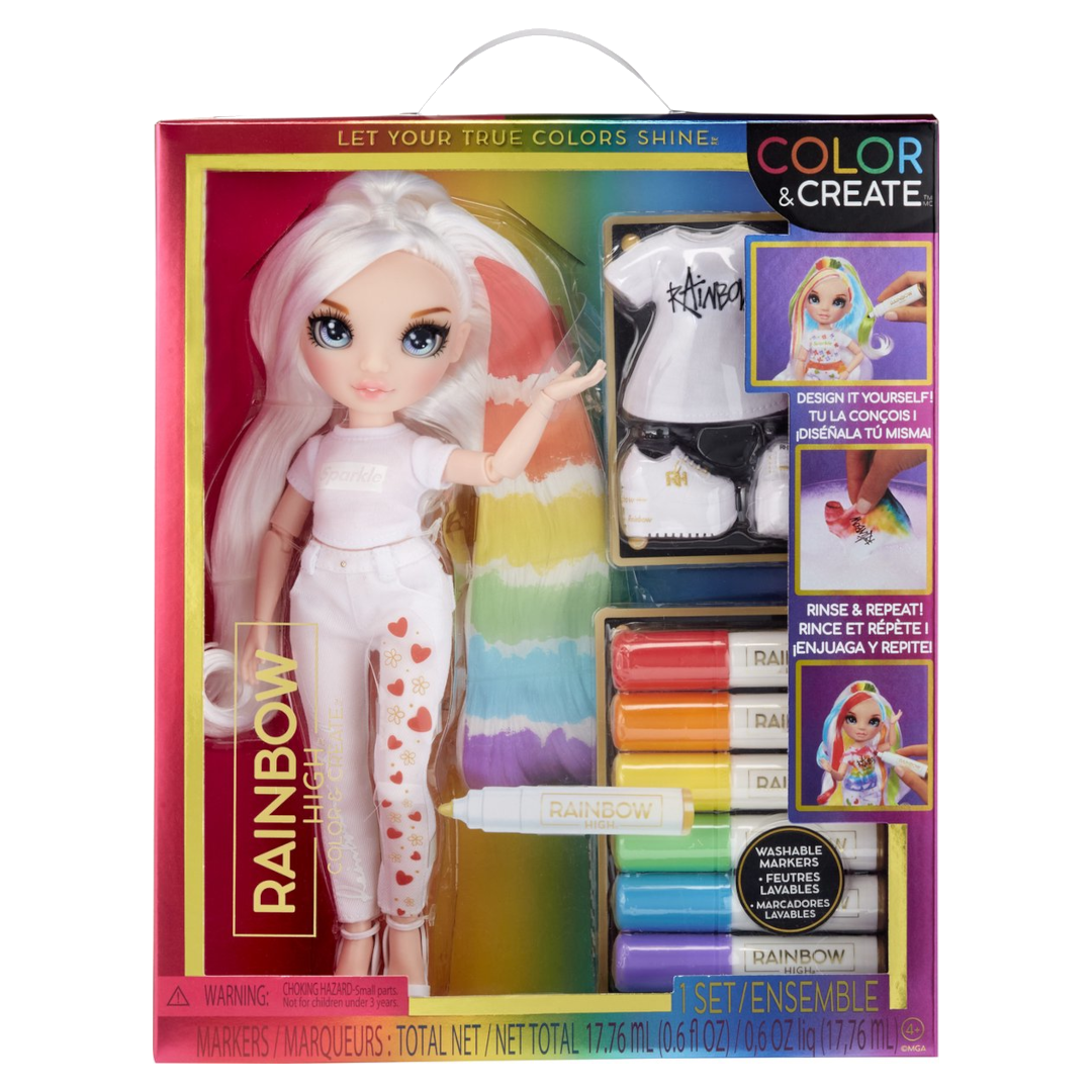 Rainbow High Color & Create - Blauwe ogen - 27 cm