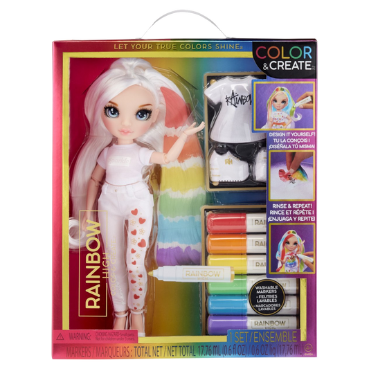 Rainbow High Color & Create - Blauwe ogen - 27 cm