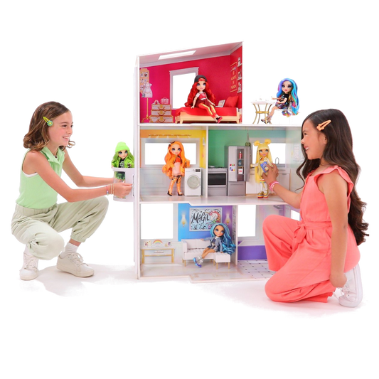 Rainbow High Huis - Houten poppenhuis met dakterras