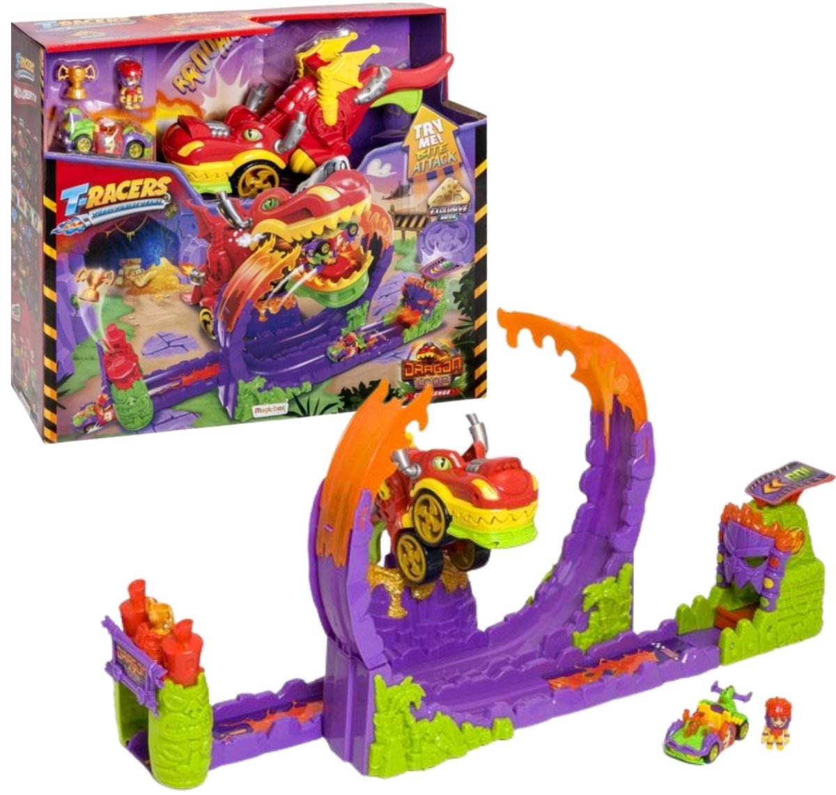 NAVO Magic Box Racers Dragon Loop Track - Speelset met voertuig - 3+ jaar