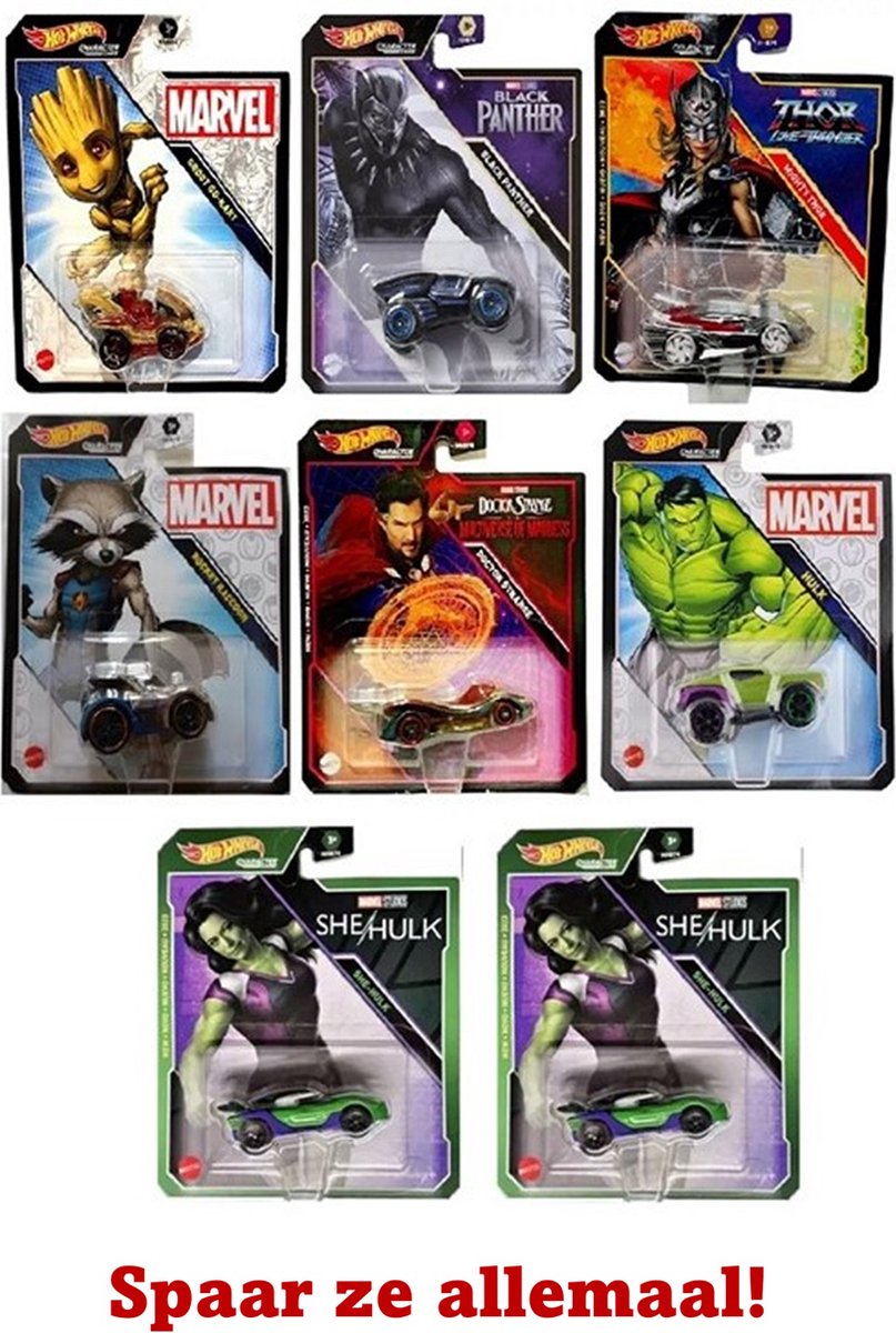 Hot Wheels Marvel She-Hulk - 7 cm - Schaal 1:64 - Spaar ze allemaal