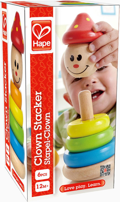 Hape Houten Stapeltoren Clown 16,5 Cm