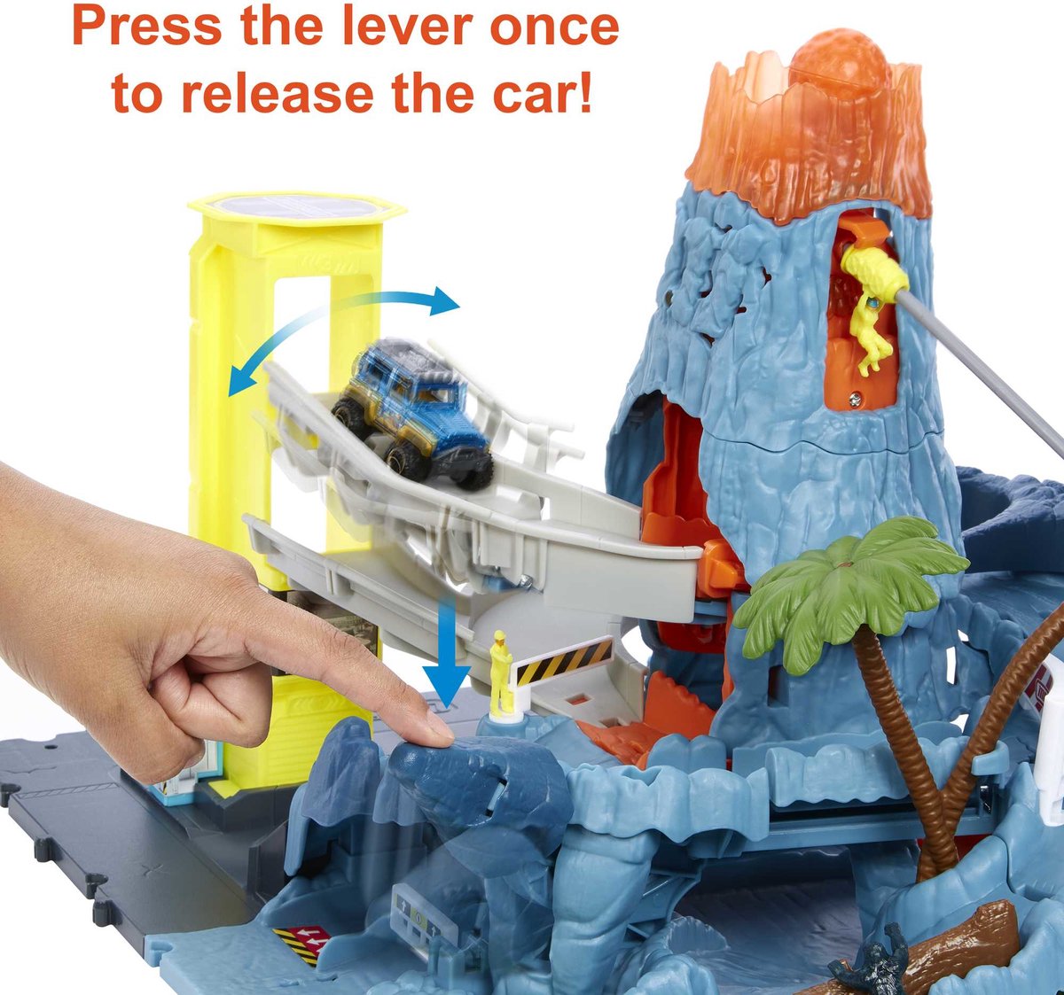 Mattel Matchbox Onderzoekscentrum - Speelgoedauto met vulkaan en licht & geluid