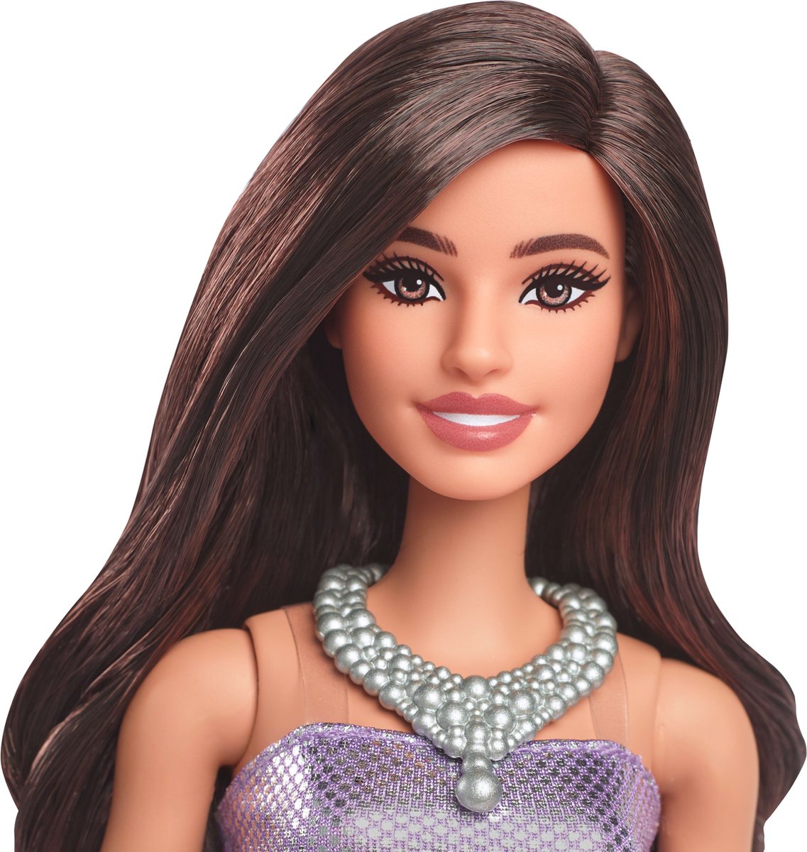 Barbie Fashionista Pop in Sequined Purple Dress.