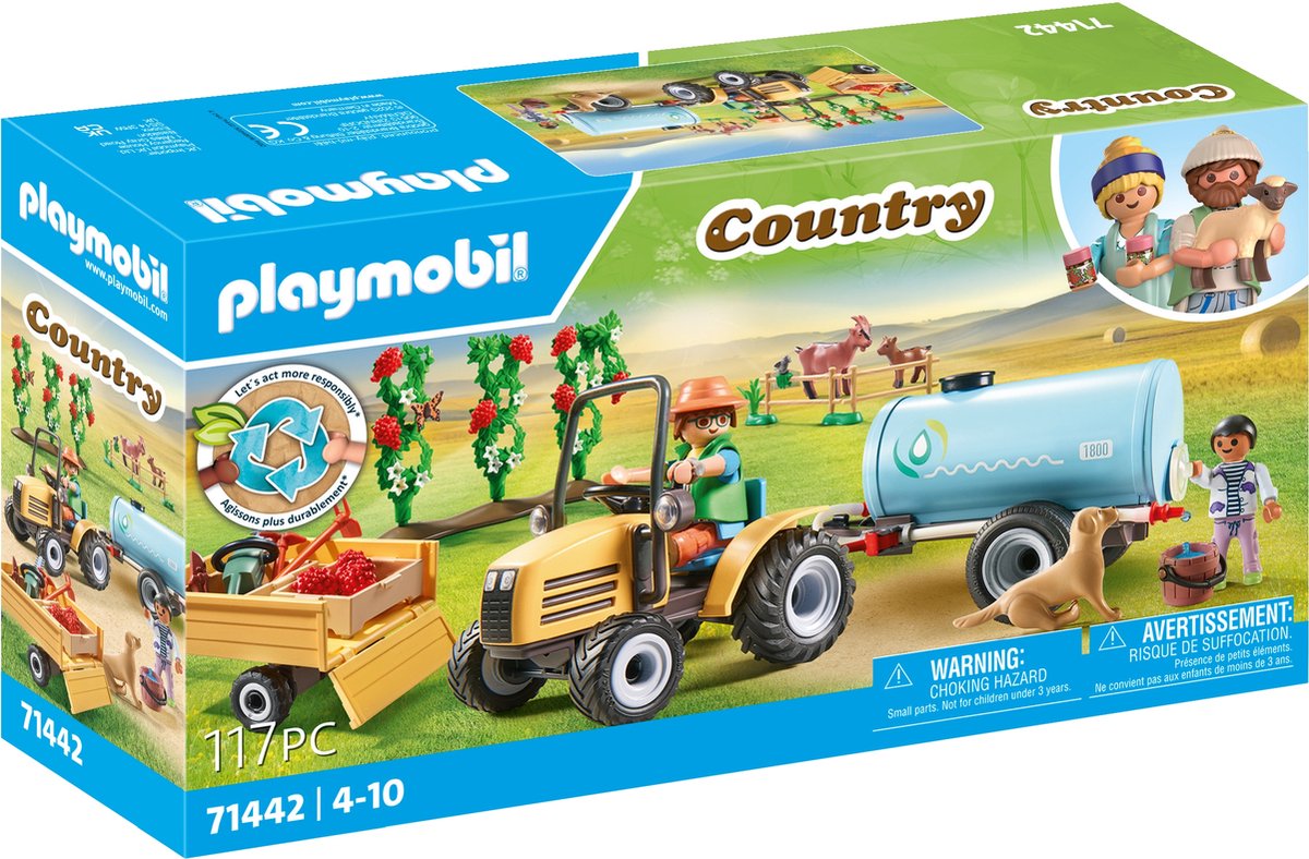Country Tractor met aanhanger en watertank - 71442