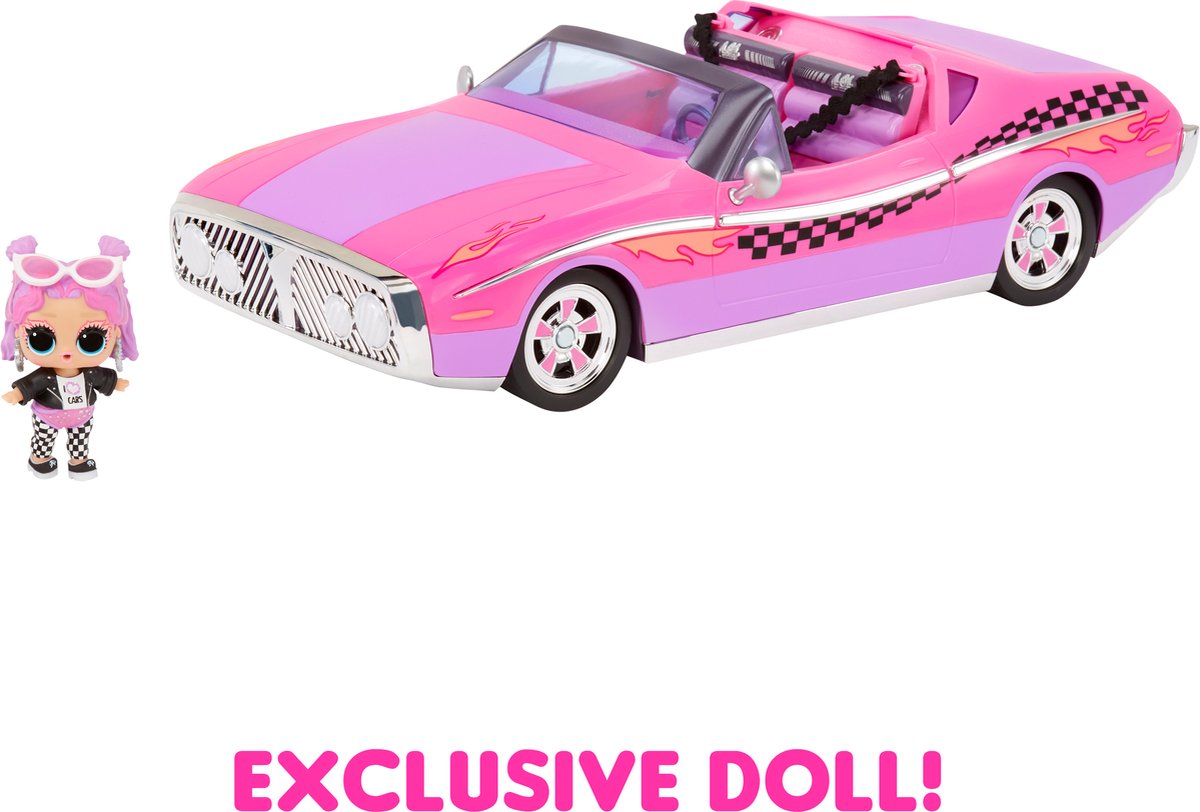 L.O.L. Surprise City Cruiser Auto - Roze/paarse cabrio - Met exclusieve minipop - Met modepop