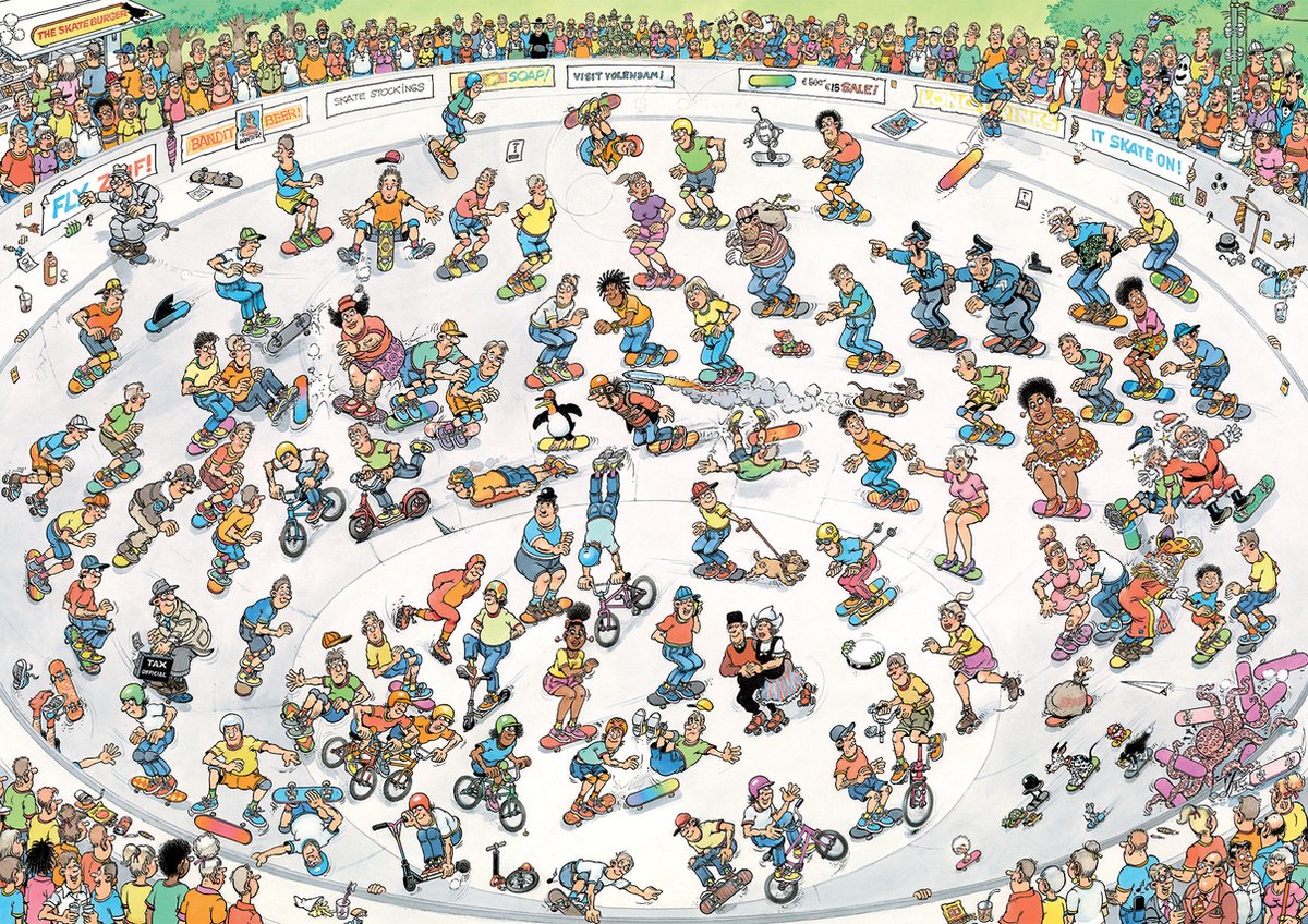 Jumbo puzzel Jan van Haasteren skate bowl legpuzzel 1000 stukjes.