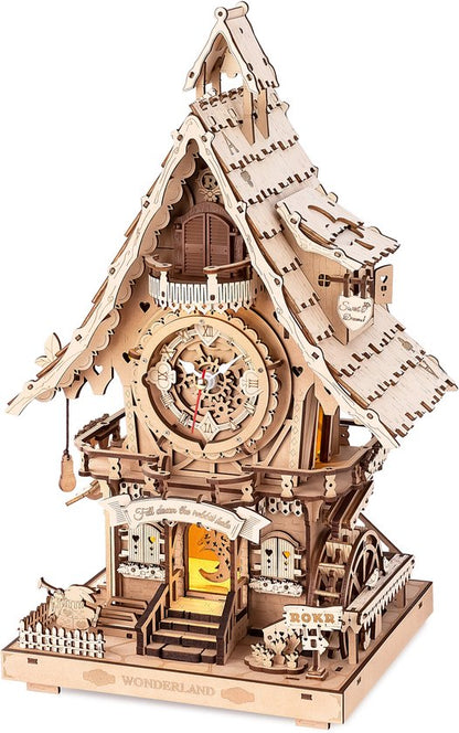 Robotime, 3D Houten Puzzel, Cuckoo Clock (Wood colour), LC901, 21x17x34 cm