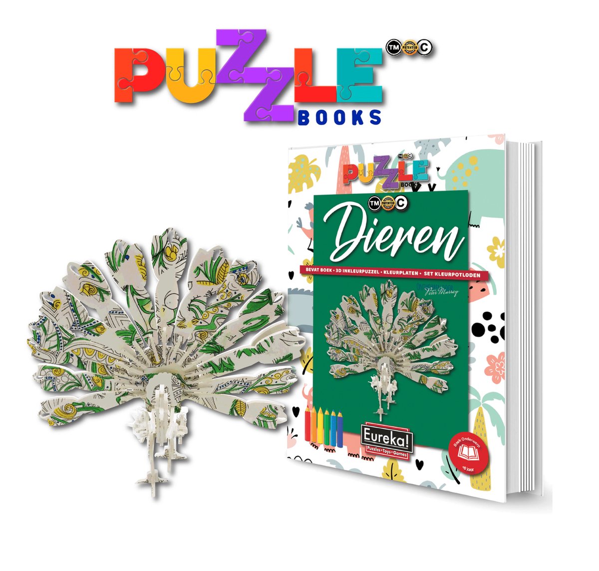 Eureka 3D Puzzle Books Kleur- en Puzzelboek - Dieren.