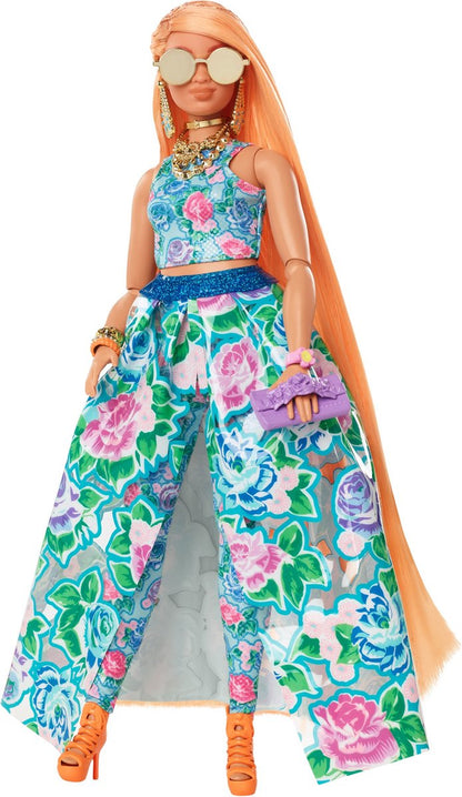 Extra Fancy Barbiepop - Blond - Gebloemde set