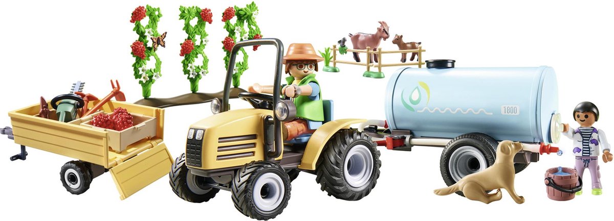 Country Tractor met aanhanger en watertank - 71442