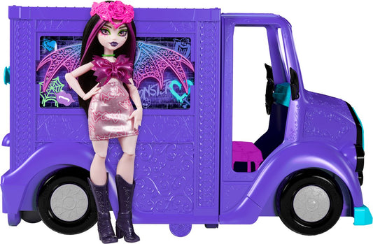 Mattel Monster High Koncertowy Food + Lalka Zestaw Hxh83 Vrachtwagen Roze