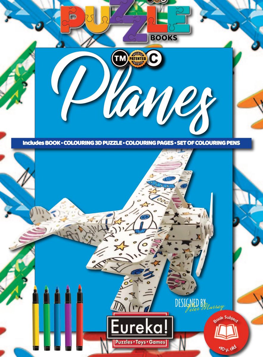 Eureka 3D Puzzle Books Kleur- en Puzzelboek - Vliegtuigen