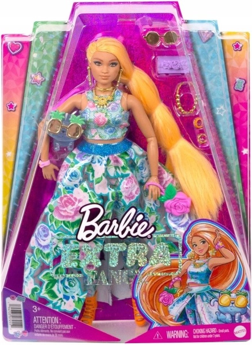 Extra Fancy Barbiepop - Blond - Gebloemde set