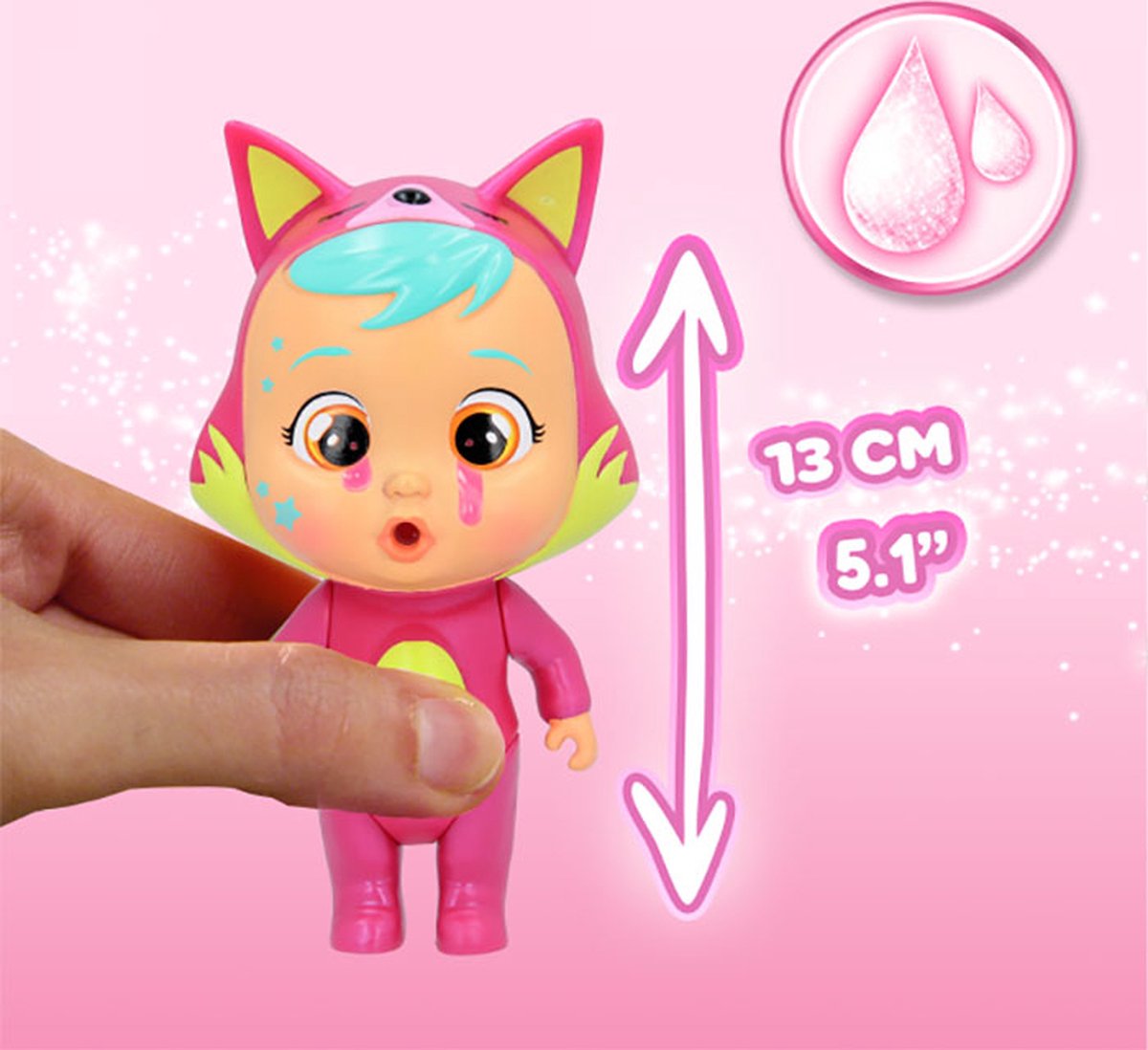 Imc Toys, Cry Babies Magic Tears Roze Editie met Mini Pop en Accessoires, Veelkleurig