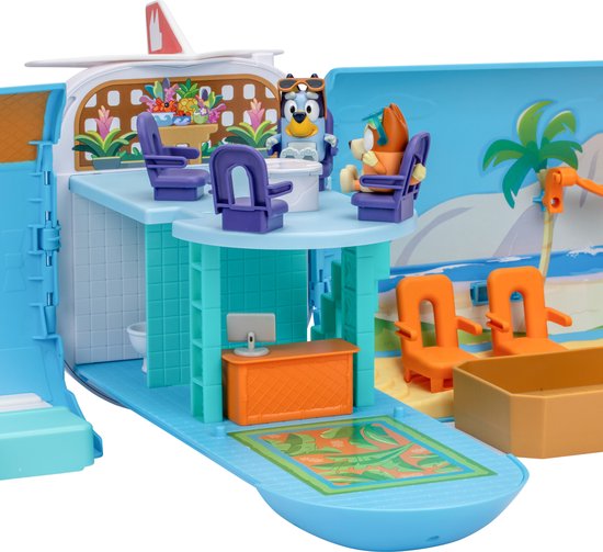 BLUEY - 3 in 1 Transformerend Vliegtuig Speelset - Incl. Bluey en Bingo speelfiguren