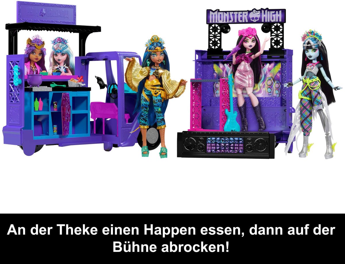 Mattel Monster High Koncertowy Food + Lalka Zestaw Hxh83 Vrachtwagen Roze