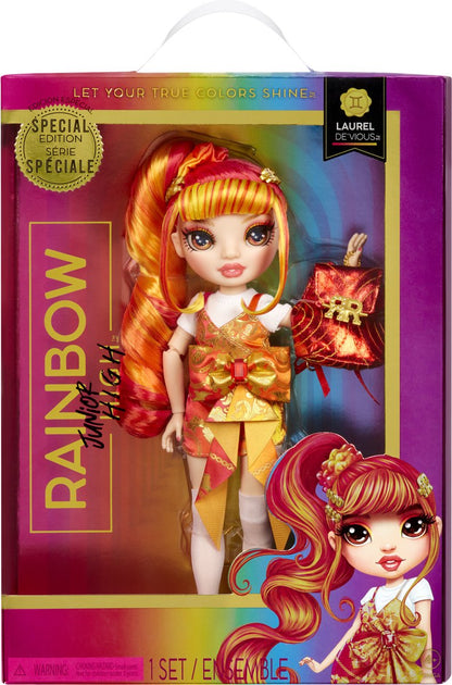 Rainbow High Junior High Special Edition Doll - 23 cm - Laurel De'Vious - Oranje - Modepop
