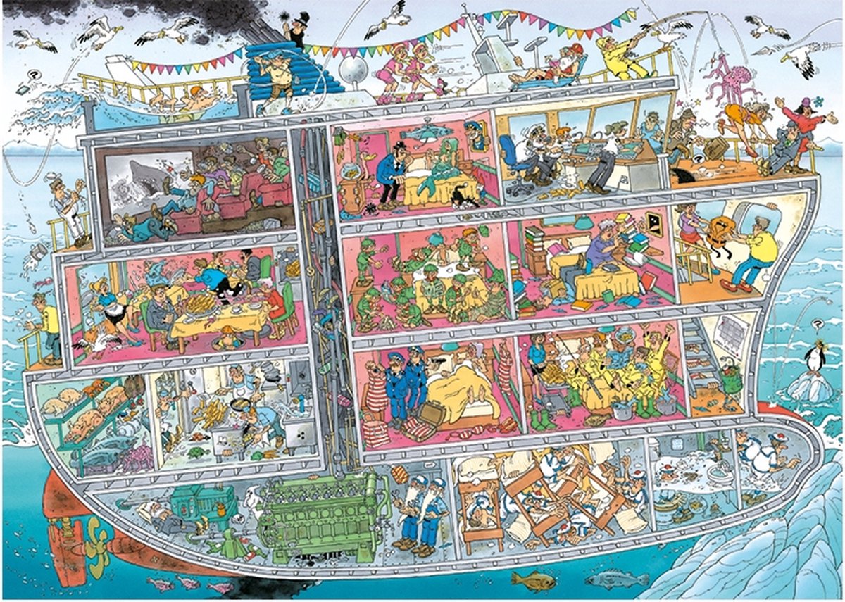 Jan van Haasteren - Cruiseschip - 1000 stukjes puzzel - Legpuzzel