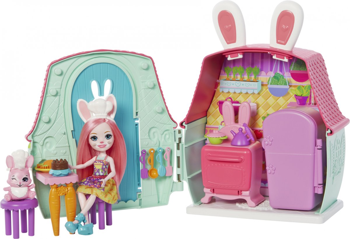 Enchantimals Speelset Bree Bunny Meisjes 15,2 Cm Roze 18-delig