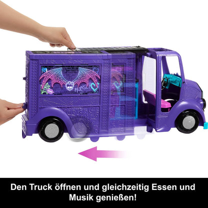 Mattel Monster High Koncertowy Food + Lalka Zestaw Hxh83 Vrachtwagen Roze