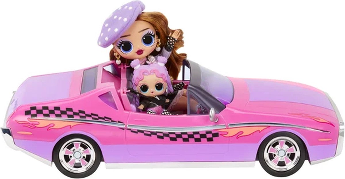 L.O.L. Surprise City Cruiser Auto - Roze/paarse cabrio - Met exclusieve minipop - Met modepop