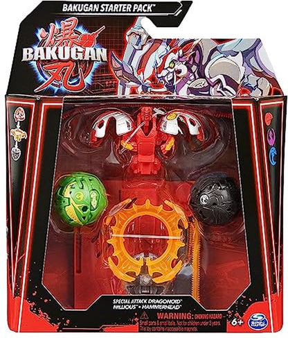 Bakugan - Special Attack-starterpakket - Speelset met 3 Bakugan-actiefiguren en 3 Brawler-kaarten - stijlen kunnen variëren