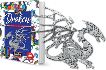 Eureka 3D Puzzle Books Kleur- en Puzzelboek - Draken - 8+ jaar