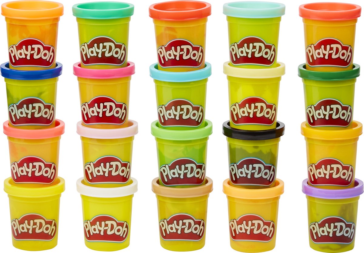 Play-Doh Bucket of Fun - Boetseerklei - 14 gereedschappen - 20 potjes klei