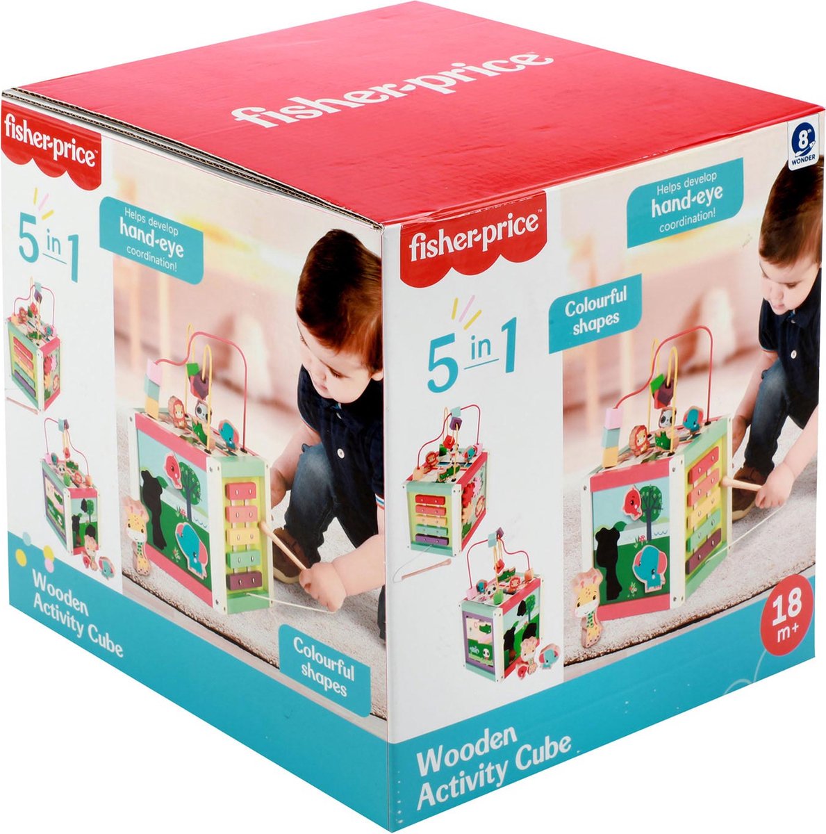Fisher Price 5In1 Houten Activiteitenkubus