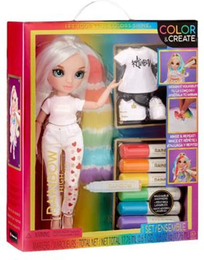 Rainbow High Color & Create - Blauwe ogen - 27 cm - Modepop