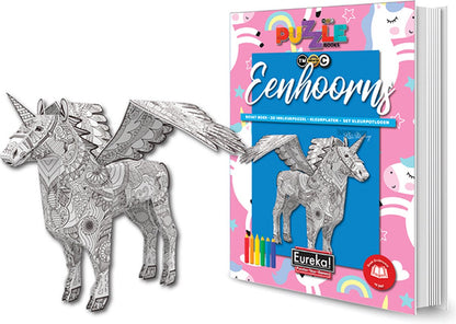 Eureka 3D Puzzle Books Kleur- en Puzzelboek - Eenhoorns