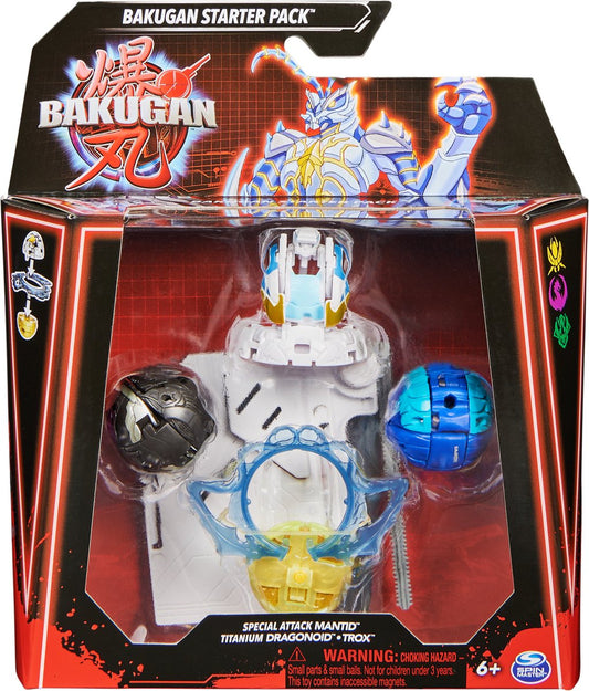 Bakugan - Special Attack-starterpakket - Speelset met 3 Bakugan-actiefiguren en 3 Brawler-kaarten - stijlen kunnen variëren