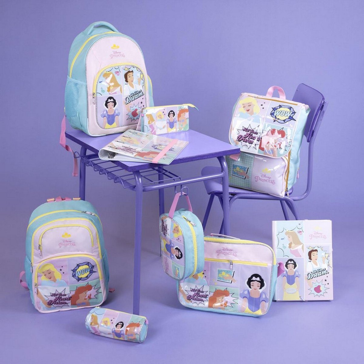Schooltas Princesses Disney Roze, Multicolor (28,5 x 15 x 41 cm)