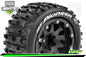 Louise RC - MFT - MT-PIONEER - 1-10 Monster Truck Bandenset - Gemonteerd - Sport - 2.8 Bead-Lock Velgen Zwart - 1/2-Offset - Zeskant 14mm - L-T3308SBM