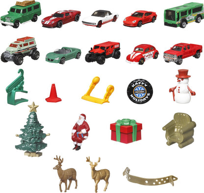 Mattel Matchbox Adventskalender 2023 - Inclusief 10 auto's en accessoires