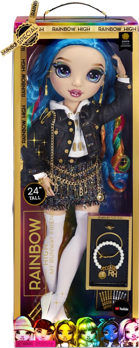 Rainbow High - Large Fashion Pop: Amaya Raine - 61 cm - Blauw - Modepop