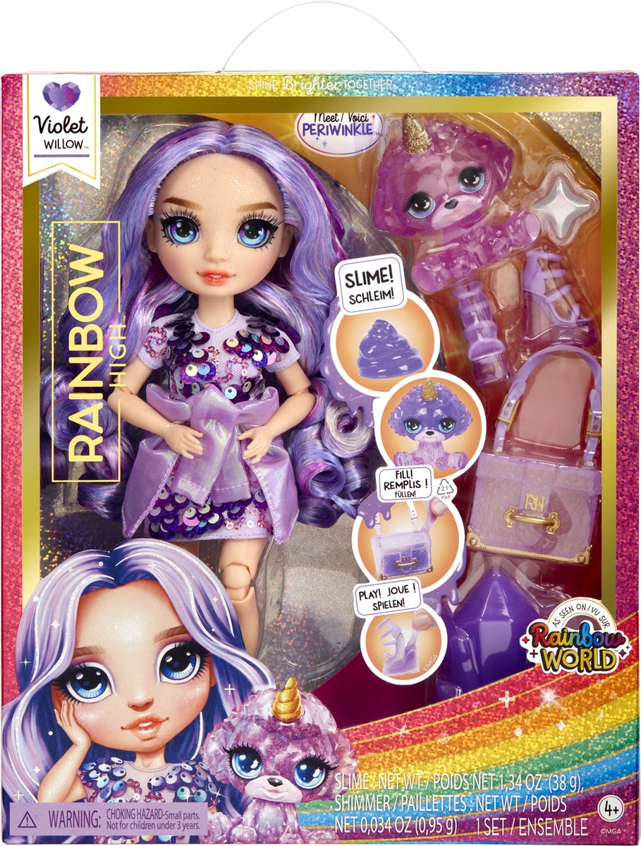 Rainbow High Klassieke Modepop - Verrassingsitem - Met slijmset en diertje