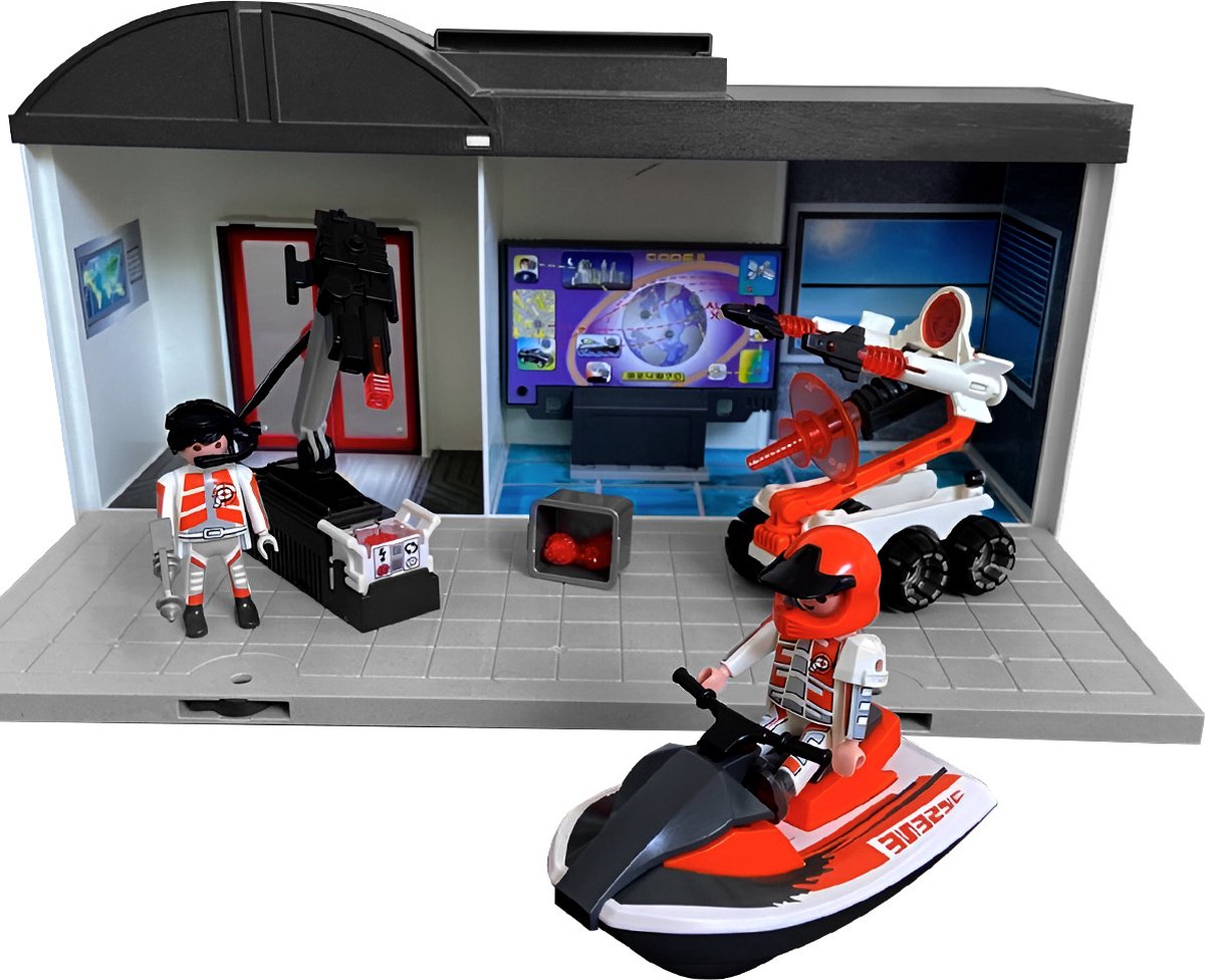 PLAYMOBIL, Top Agenten Transportabel Hoofdkwartier met Minifiguren en Accessoires, Veelkleurig