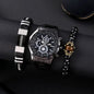 DRX Heren Quartz Horloge en armbanden - Polshorloge - Heren - Cadeau - Horloge - Geschenk - Mannen - Zwart - Polsband zwart