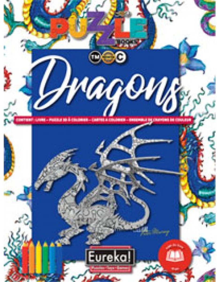 Eureka 3D Puzzle Books Kleur- en Puzzelboek - Draken - 8+ jaar