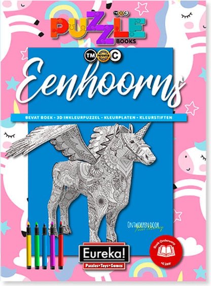 Eureka 3D Puzzle Books Kleur- en Puzzelboek - Eenhoorns